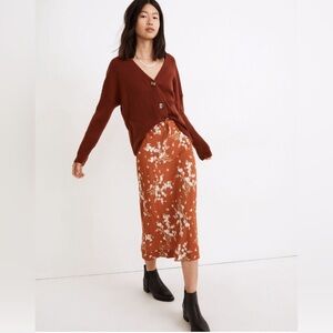 Madewell Drawstring Midi Slip Skirt in Farmstand Bouquet